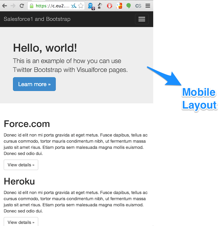 Bootstrap Example Mobile